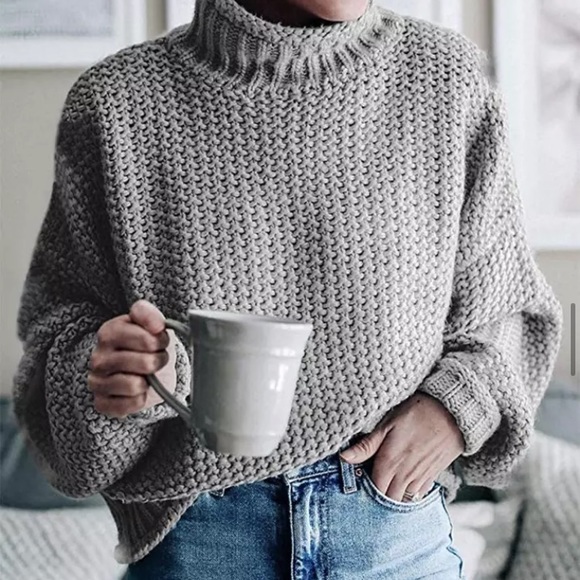 ❤️Gray Women’s turtleneck sweater autumn fall - Picture 2 of 4